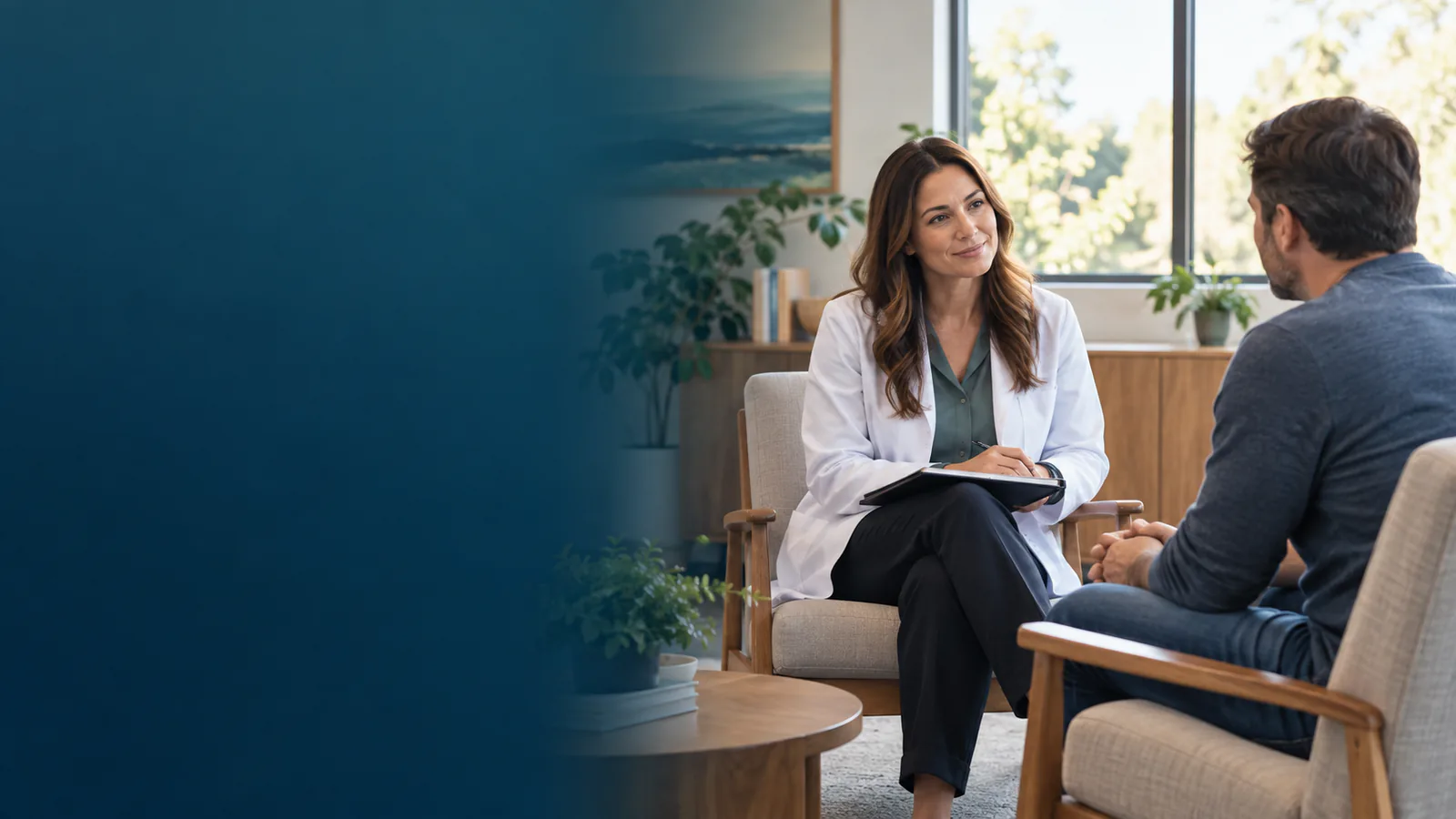 Person receiving compassionate support during opioid addiction recovery